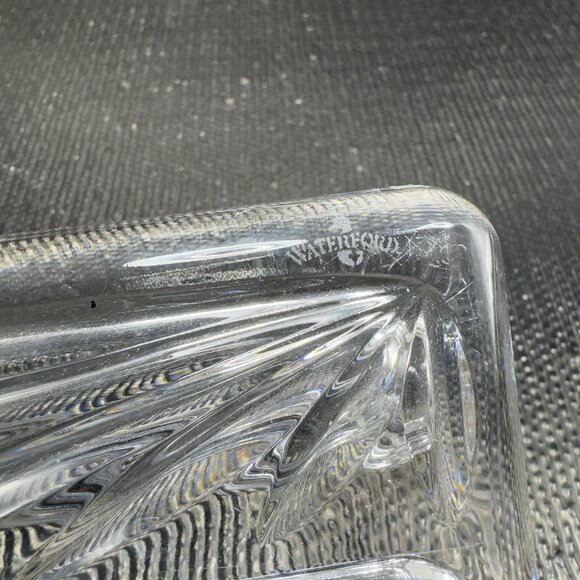Vintage Waterford Lyndon Clear Crystal Glass Pencil Pen Tray Holder Signed Decor - Picture 4 of 13